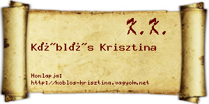 Köblös Krisztina névjegykártya