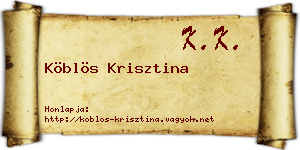 Köblös Krisztina névjegykártya